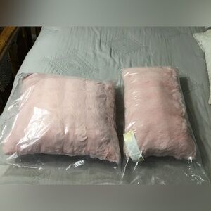 Aviva Stanoff Pink Faux Fur Pillows